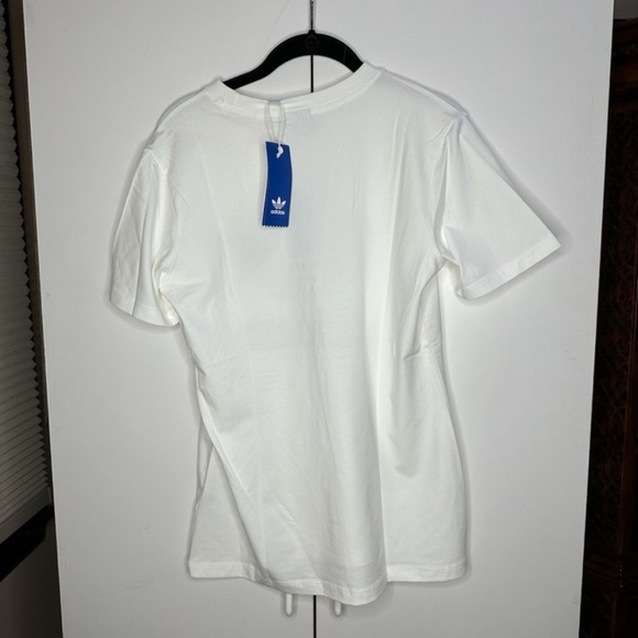 Adidas Women Trefoil Short Sleeve T-Shirt White/Black Size Medium GN2899 NEW - Picture 2 of 3